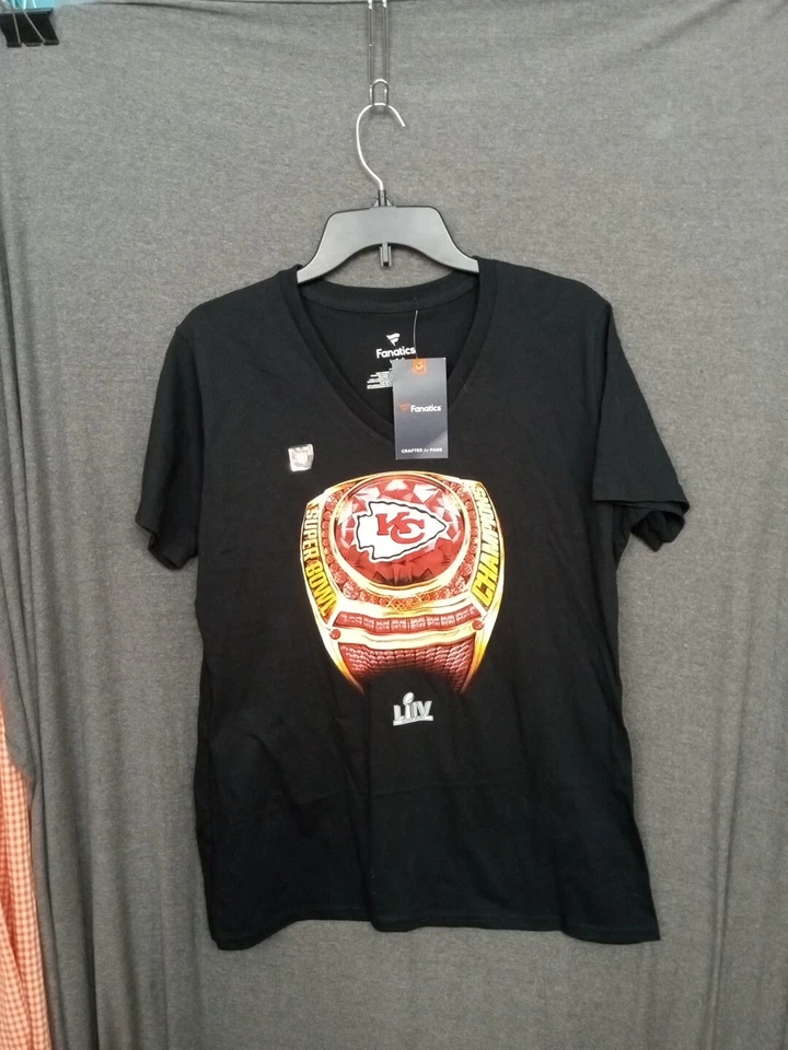 Nueva Camiseta Grande Fanatics Kansas City Chiefs Super Bowl LIV Anillo Para Hombre L/S  Foto 2 de 4