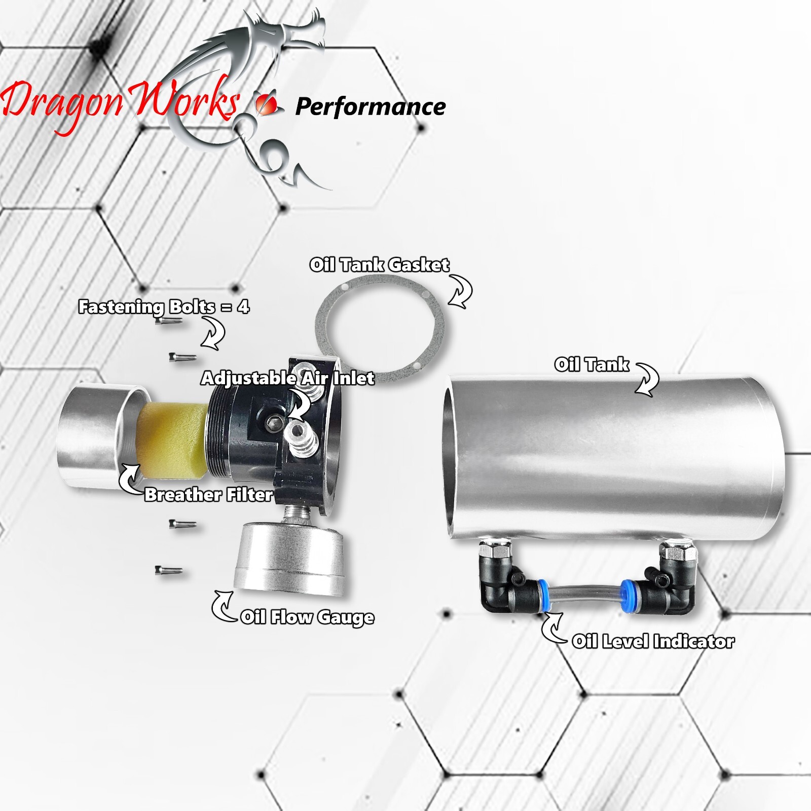 Oil Catch Can Baffled Tank Breather Universal Silver with Gauge Fits Lamborghini