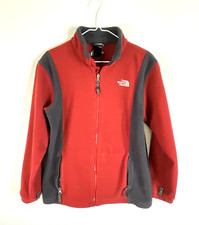 The North Face Red Fleece Jacket Long Sleeve Full Zip Big Boys Size XL
