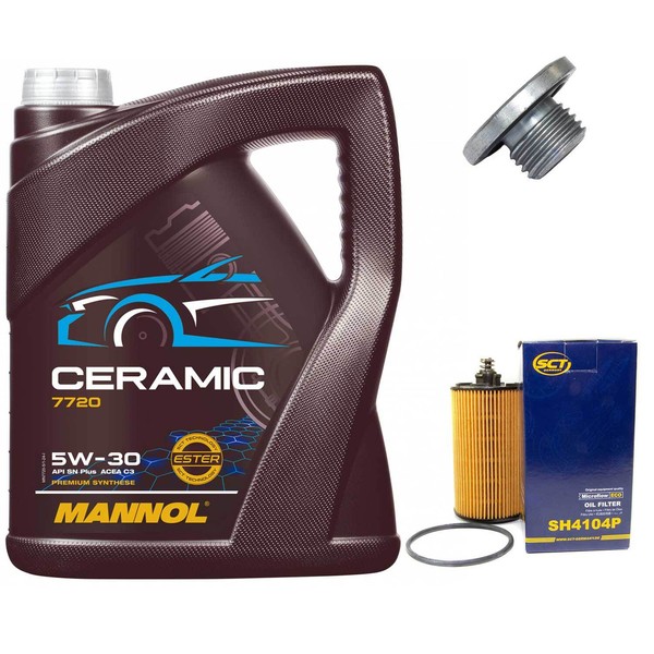 MotoröL Set 5W-30 5 Liter + ÖLfilter + ÖLablassschraube FüR Chevrolet Cruze 1.6-image