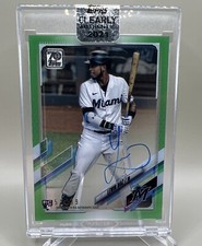 LEWIN DIAZ 2021 TOPPS CLEARLY AUTHENTIC GREEN /99 AUTO MARLINS 