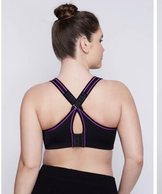 Cacique Molded Underwired Sports Bra High Impact Black Wide Strap