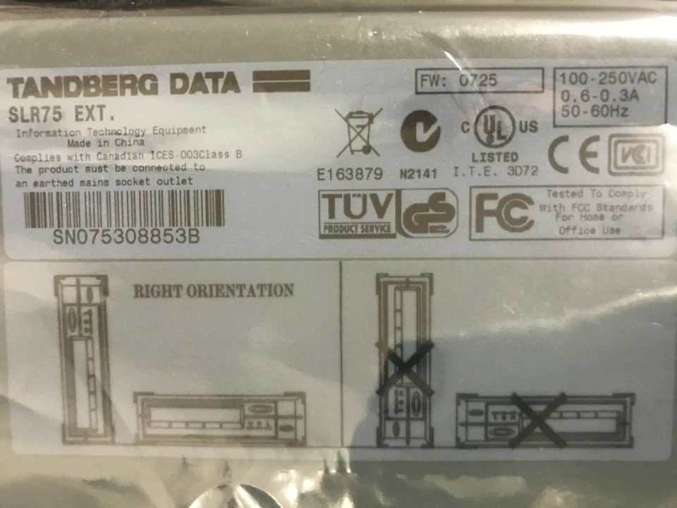 TANDBERG DATA SLR75 38GB/75GB SLR EXT SCSI Tape Drive NEW - Image 2 of 4