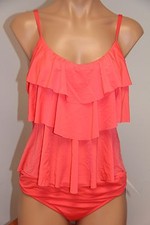 NWT Kenneth Cole Reaction Swimsuit Tankini 2pc Set Sz XL Ruffles HCR