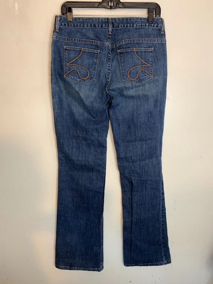 Pantalones de mezclilla Simply Vera Wang corte bota para mujer 8 azules tiro bajo mezcla de algodón Foto 3 de 4