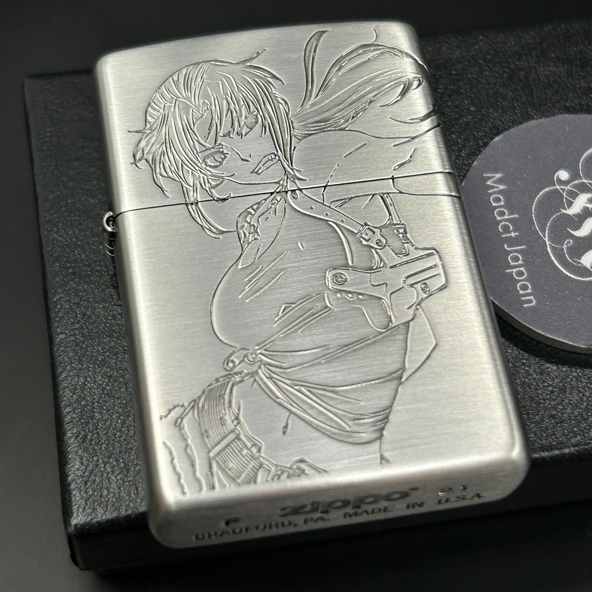 Zippo BLACK LAGOON REVY 3-sides Etching Oxidized Silver Plating