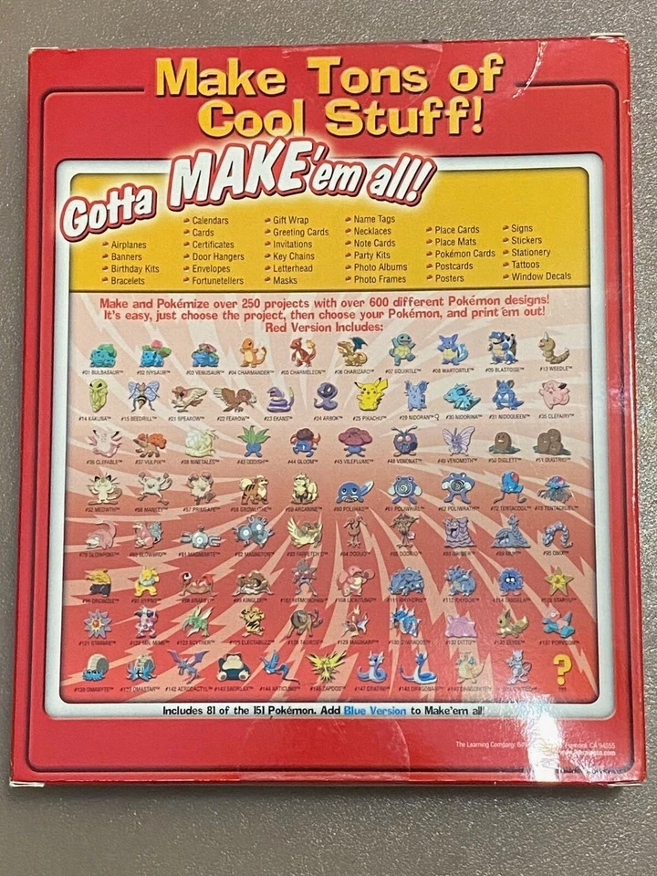 Pokémon: Project Studio Red Version (Windows 98/95) Brand New Sealed! - Image 2 of 4