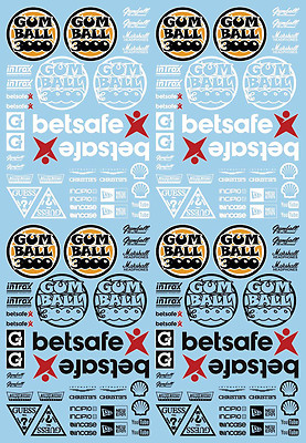 Gumball 3000 Rallye Decals Street Racing White & Black 1:3 2 Decal