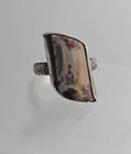 Vintage Sterling Silver 925 Stone Design On Band Ring Size 8.5. Estate Row 2001b