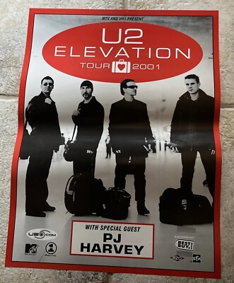 U2 Poster Elevation Tour 2001 Bandshot Columbus OHIO May 7,2001