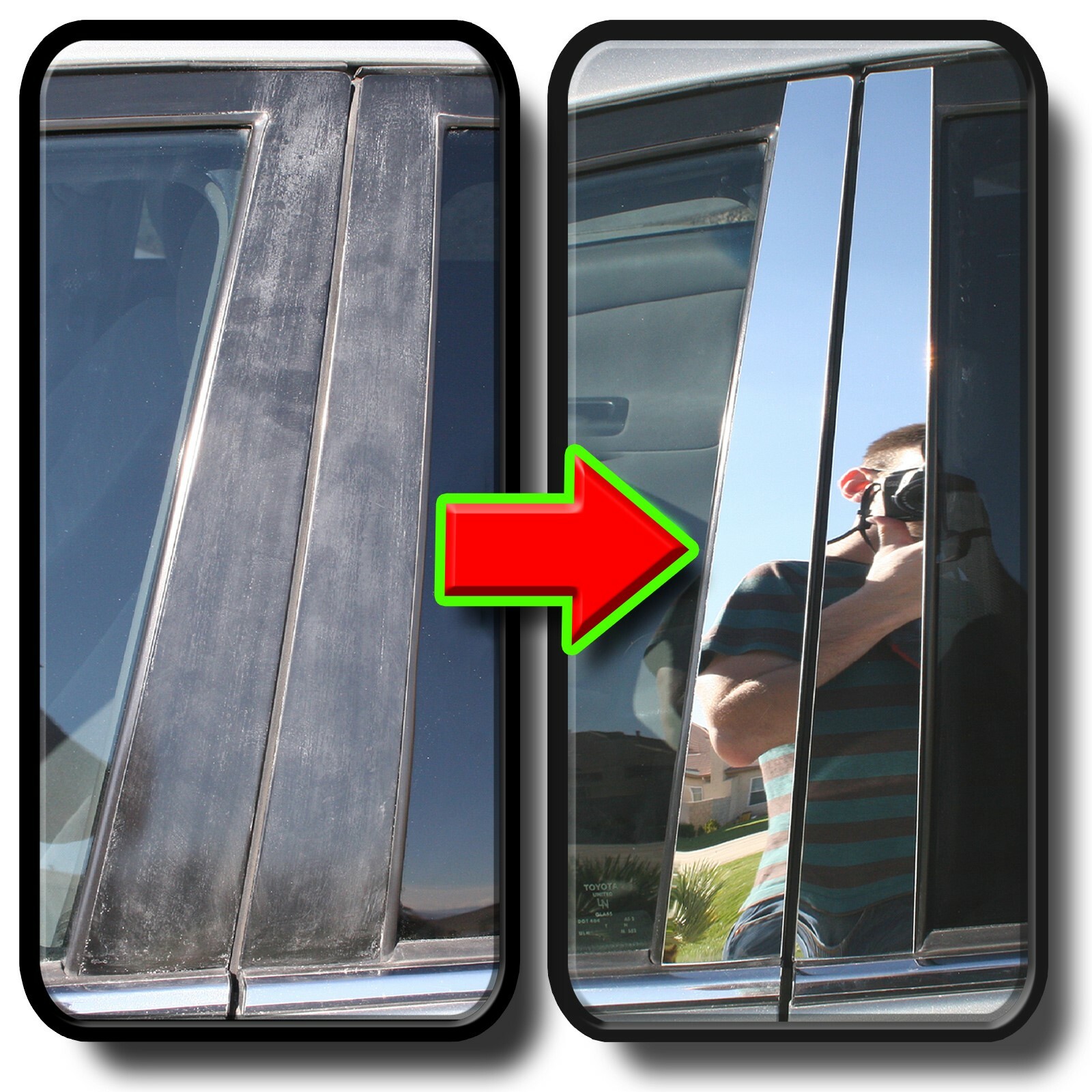 Black Pillar Posts For Cadillac Escalade 07-14 4pc Set Door Trim Cover - Foto 3
