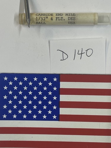 1 NEU USA 1/32" DURCHMESSER HARTMETALL SCHAFTFRÄSER 4FL DE BALL 1-1/2" OAL 1/16" LOC (D140) - Bild 3 von 4