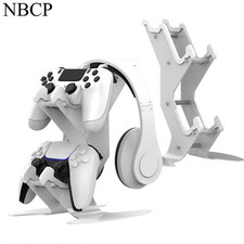 NBCP White Ferroalloy 3Tier Gaming Controller Holder Universal Headphone Stand
