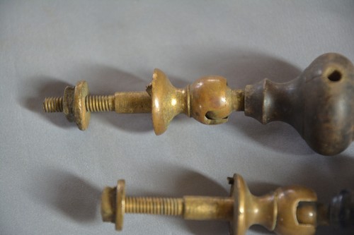 FINE PAIR ANTIQUE EASTLAKE EBONIZED TEARDROP DRESSER DRAWER PULLS C 1880 (V119) - Picture 5 of 10