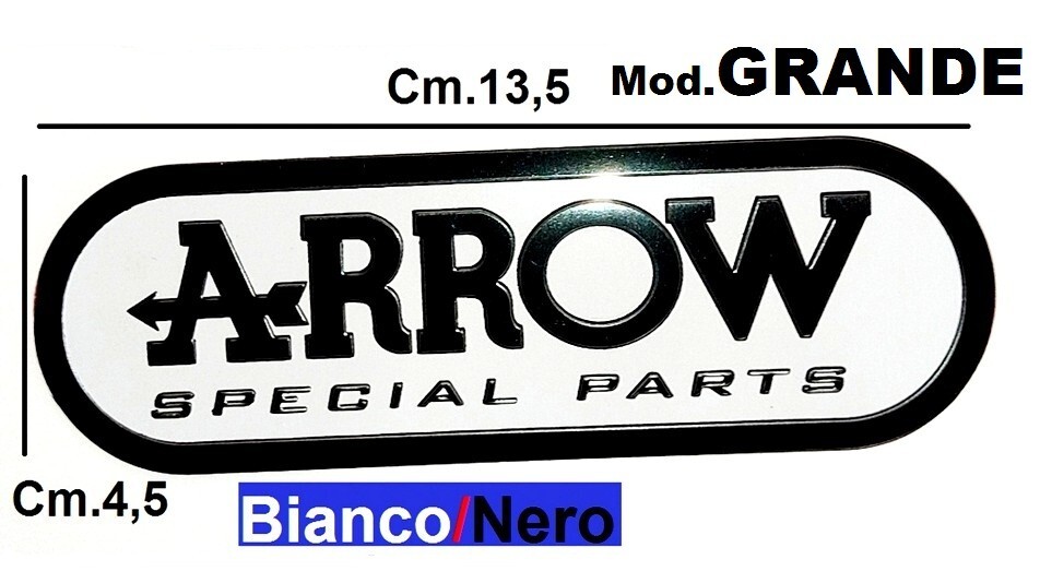 2X ADESIVO ARROW STICKER ALLUMINIO 3D PLACCA TERMORESISTENTE HONDA GRANDE NERO EUR 12,99 - IT - Foto 2