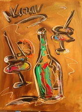 DRINKS COCKTAIL Modern Abstract   Original Oil Painting  IMPRESSIONIST ARTIST