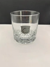 (4) The Real McCoy Scotch Whiskey Glasses With Pewter Cutty Sark Ship Medallion