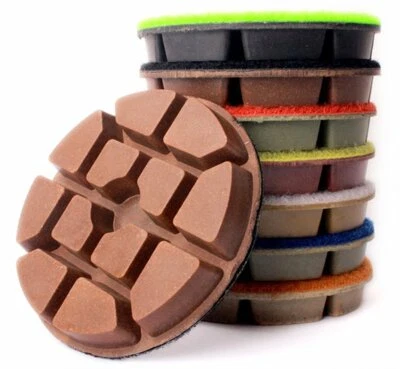 ROXX 3 Inch Diamond Floor Polishing Pads Dry Wet for Granite Marble Concrete Terrazzo