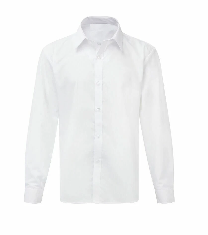 DON Jungen Schulhemd Uniform Langarm weiß himmelblau Alter 2-18 Jahre NEU