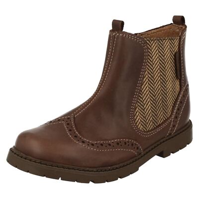 Boys Startrite Brown Leather Ankle Boots: Digby