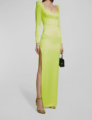 $2400 Alex Perry Women's Yellow Bray Satin Sweetheart Gown Dress Size 12 |  eBay