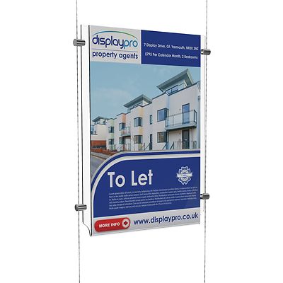 Leicht zugänglich Kabel Display Poster Halter Acryl Schaufenster Draht Einzelhandel Ständer