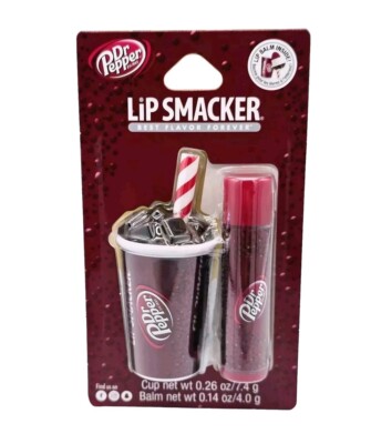 Lip Smacker Dr Pepper Cup & Lip Balm 0.26 Oz Straw Ice USA Made