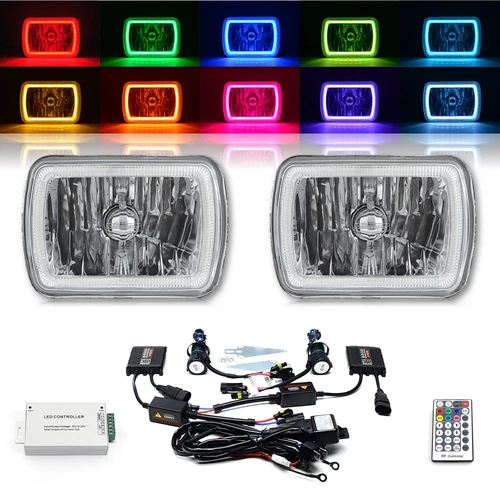Faros HID 7x6 RGB LED MAZORCA cambio de color Halo cambio ojo de ángel 6k 6000k - Imagen 1 de 12