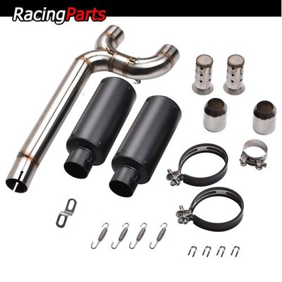 For Yamaha FZ6 FZ6N FZ6S 2004-2009 Exhaust Mid Link Pipe Muffler Tips