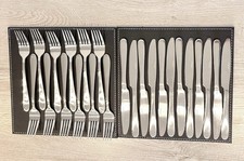 Utopia Manhattan Dessert 12 Knives & 12 Forks Stainless Steel 18/0 Nickel Free