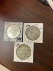 Morgan And Peace silver dollar Lot Of 3 AU