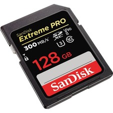 NWT SanDisk Extreme PRO 128GB SDXC Memory Card 300MB/s UHS-II Class 10 U3 V90