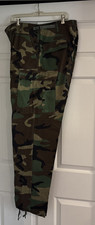 US Military BDU Woodland Camouflage Combat Pants Medium Long Ripstop NYCO 31-35W