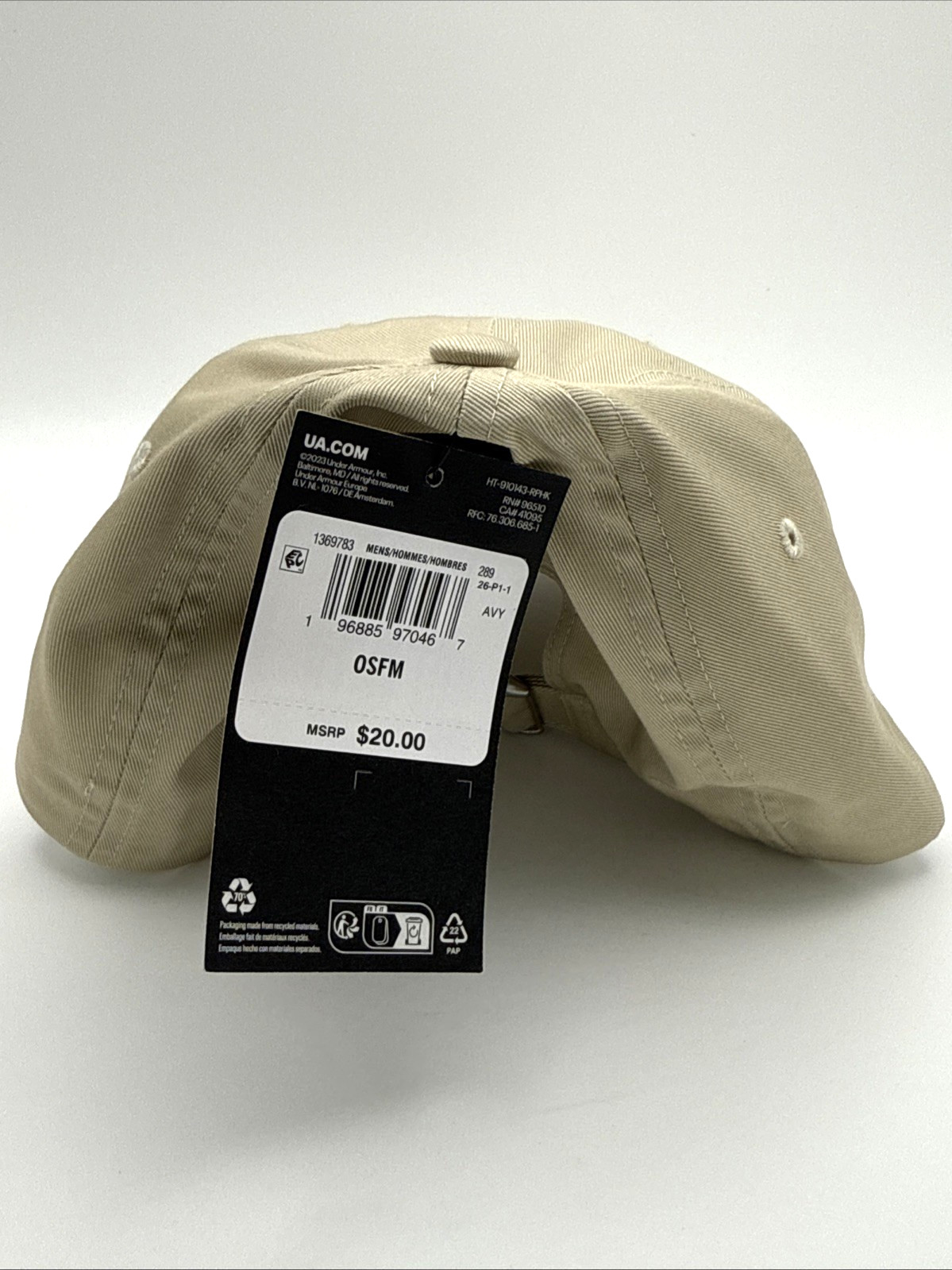 BULK 20 UNITS / Men Under Armour Khaki Adjustable Cap One Size Fits Most NWT thumbnail 3