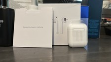 Apple AirPods Wireless Bluetooth Earbuds with Charging Case, Built-In Mic, White