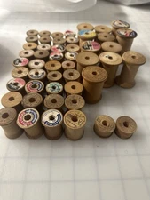 Antique Wooden Sewing Thread Spools 50 Pc