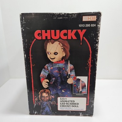 NEW 3.5 Ft. Animated LED Scarred Chucky Doll H38 Animatronic Child's Play Horror