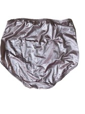 Vintage Vassarette Panties Size 7/8 Silky Nylon Briefs Shiny Tan Beige