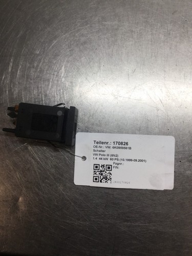 170826 Schalter Scheibenheizung VW Polo III (6N2) 6K0959561B 1.4