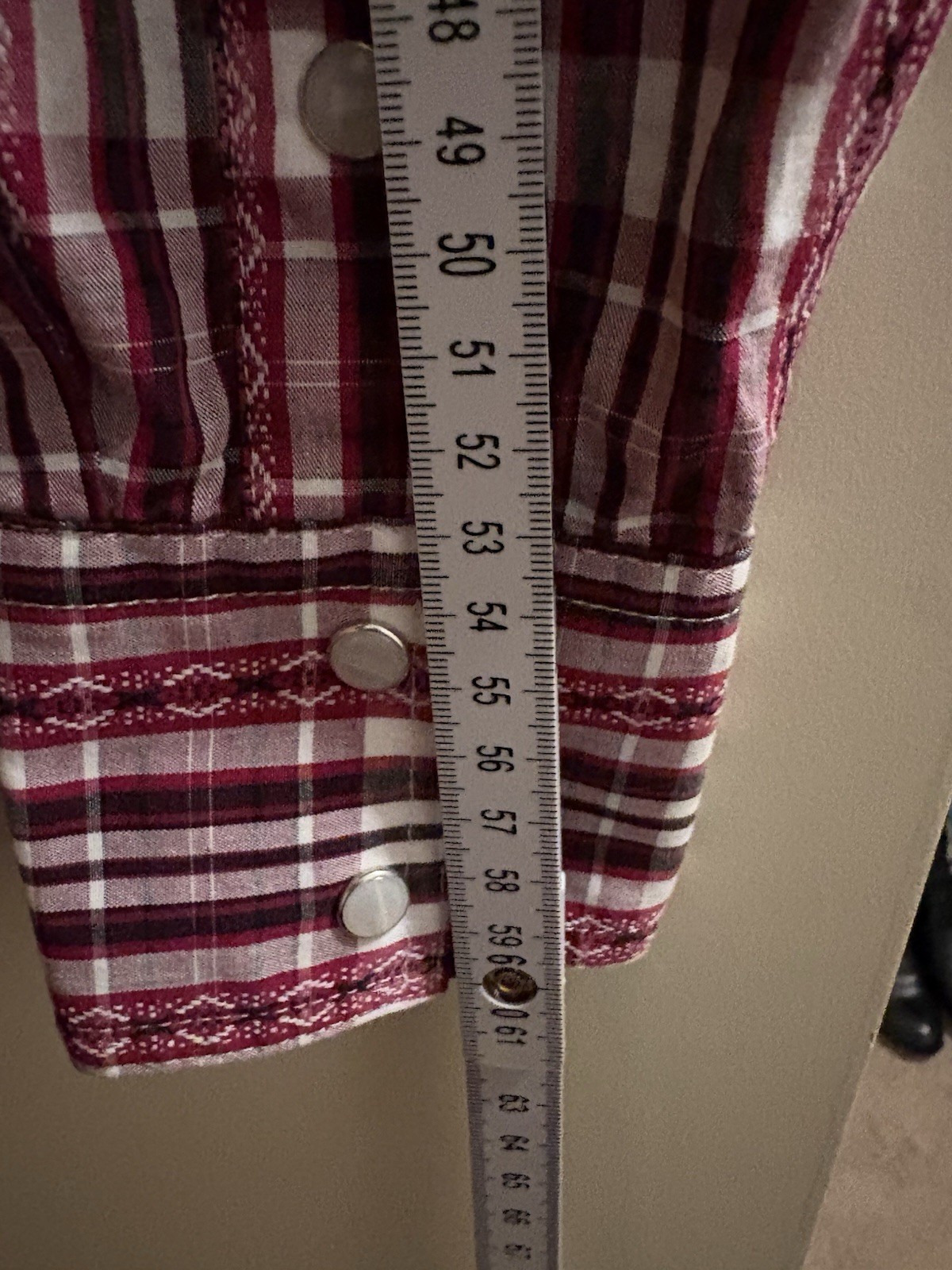 Wrangler Womens Small Pink Western Check Shirt Long Sleeve Pearl Snap Button Up thumbnail 13