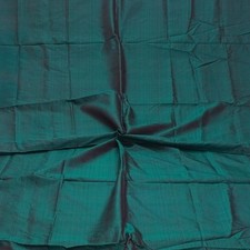 Vintage Green Dual Tone 100 Pure Silk Sari Remnant 4YD Craft Fabric Silk Scrap