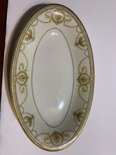 Haviland Limoges France Relish Dish Schleiger 866 Gold Scroll Oval Serving Plate