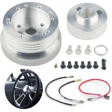 5 6 Hole Steering Wheel Polished Hub Adapter Flaming River Ididit For Gm Chevy