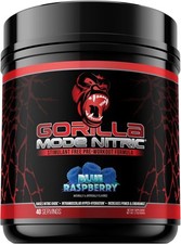 Gorilla Mode Nitric Stim Free Pre-Workout - Blue Raspberry 40 Servings 
