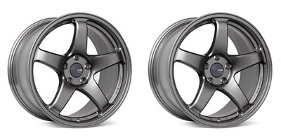 (2X) Enkei PF05 Wheels [17x8 / 5x114.3 / ET:35 / CB:75] Dark Silver