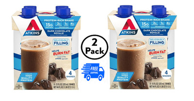 Atkins Dark Chocolate Royale Protein Shake, High Protein, Low Carb 8 Ct