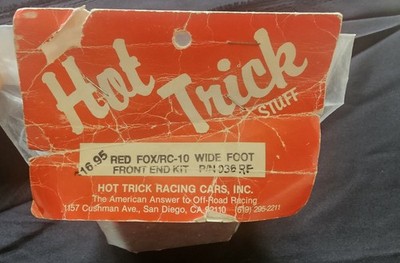 Original Vintage R/C Car Hot Trick # 036RF Red RC10 / FOX  Front End Kit WIDE