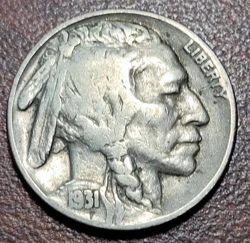 1931-S Buffalo Nickel FINE Original Toning Better Date 5c Coin