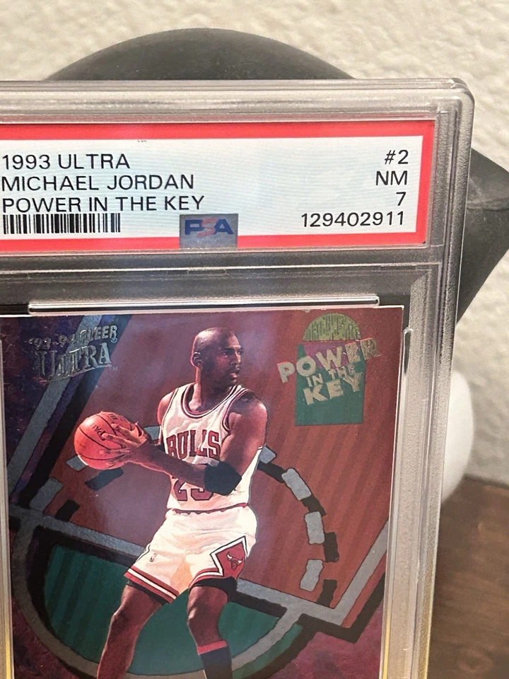 1993-94 FLEER ULTRA ПИТАНИЯ В КЛЮЧЕ #2 MICHAEL JORDAN ФОЛЬГА ВСТАВКА HOF PSA 7 NM - Изображение 3 из 4