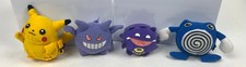 Lote de 4 pokeball reversibles de felpa de cambio rápido Pokemon Tomy Hasbro 1999 de colección